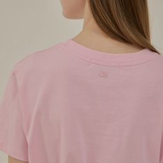 Versailles lettering round half sleeve T-shirt_Light pink