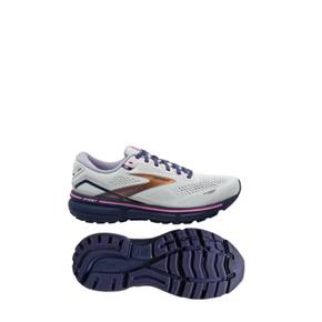 4694444 BROOKS Womens Ghost 15 Running Shoes - D/wide Width In Spa Blue/neo Pink/ Copper