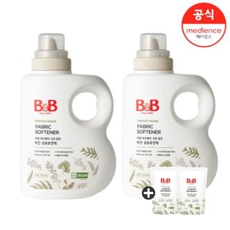 비앤비 비건 섬유유연제 1500ml 용기형 2입 +800ml 비건세제 2입