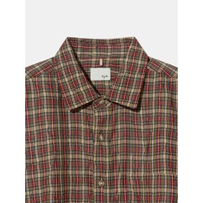 Crease Finish Vintage-Red Check Shirt S150