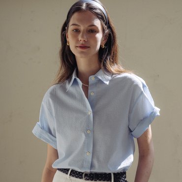 틸아이다이 Roll up shirt_Skyblue