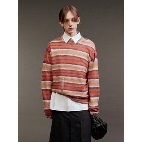 Missed Crewneck Mohair Sweater (Multi Red)