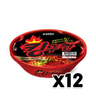  팔도 킹뚜껑 매운왕뚜껑 큰컵라면 110g x 12개