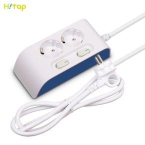 현대일렉트릭 하이탭 HIPMP-22N 개별멀티 16A 2구 멀티탭 (1.5m)