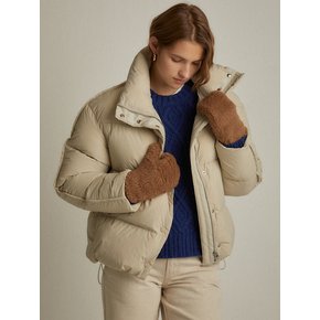 Quilted down jumper (dark beige)