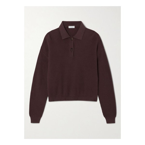 브루넬로쿠치넬리 리브 코튼 폴로 스웨터 46376663162854365