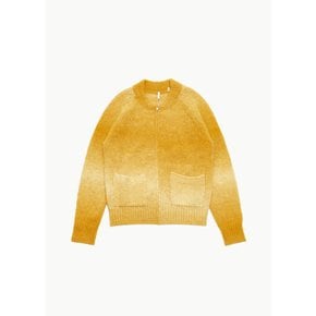 선플라워 24FW SUNFLOWER OMBRE ZIP CARDIGAN, YELLOW