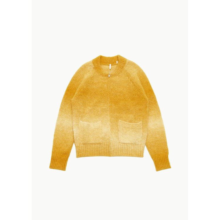 【関税込み】Sunflower イエロー Ombre カーディガン お花の香りがする女の子のフラワー刺繡カラーニットカーディガン