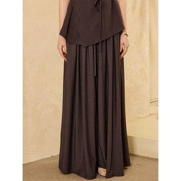 Pleated Maxi Culottes Charcoal