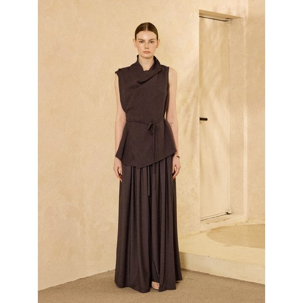 Pleated Maxi Culottes Charcoal