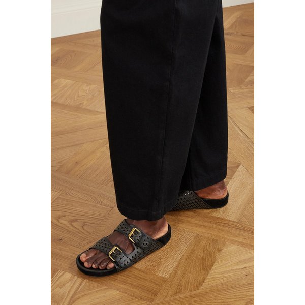 레니요 하트 레이저 컷 가죽 슬라이드 46376663162986493