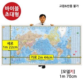 세계지도 바이블 초대형 코팅 롤스크린 2m 44cm X 1m 22cm 블라인드 인테리어