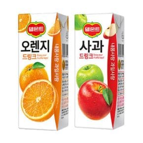 델몬트 드링크 190ml 사과x32팩+오렌지x32팩 과즙쥬스 과즙음료 주스