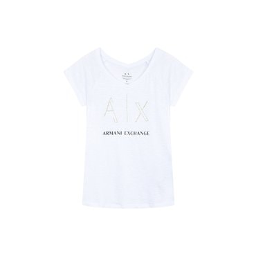 ARMANI EXCHANGE 핫피스 로고 슬럽 티셔츠 A423130500-화이트