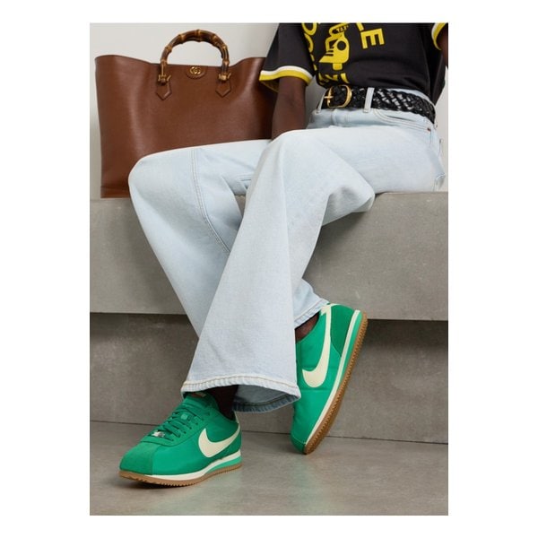 코르테즈 가죽 스웨이드 트리밍 셸 스니커즈 브라이트 그린 1647597353264917