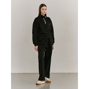 Halp Zip Up Collar Sweatshirts Set-up - Black