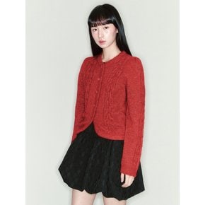 Sally Cable Knit Cardigan_red