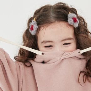 새침 뜨개꽃 똑딱핀 유아헤어핀