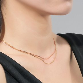 14K 신함마 체인 목걸이 줄 핑크 골드 1.5mm
