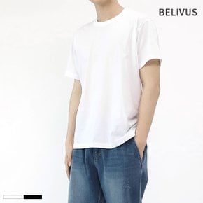 남자 반팔티 BLJT001 라운드 무지 레이어드 면 티셔츠