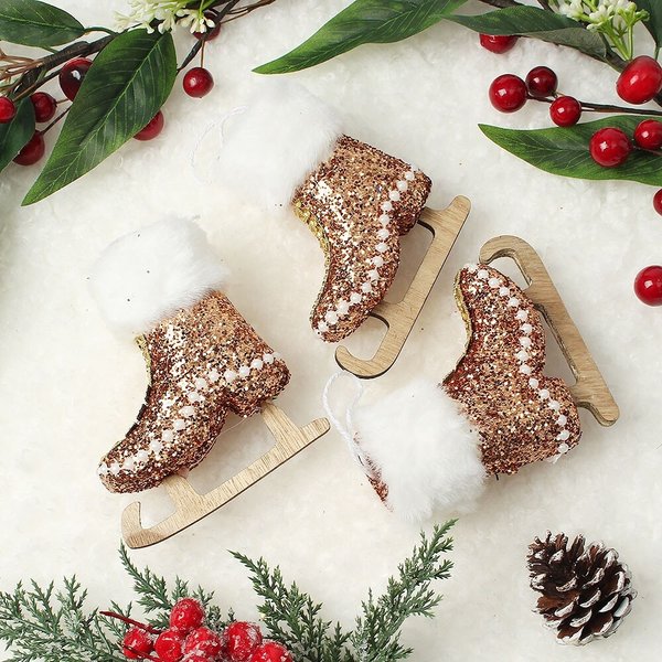 로즈골드 트리 오너먼트 3p세트(스케이트)