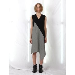 OBLIQUE HOUND TOOTH CHECK DRESS