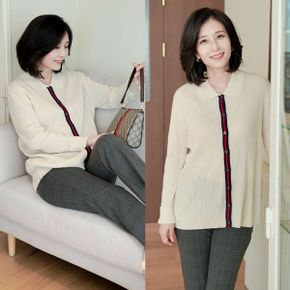T56413 투라인 골지 니트가디건 엄마옷 중년여성의류_P328419643
