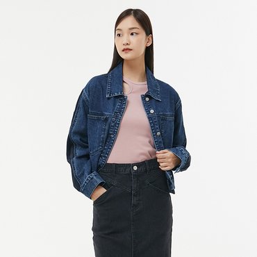 LAP [made by LAP] 앞뒤 포인트 배색 데님 자켓 AP3DZ861