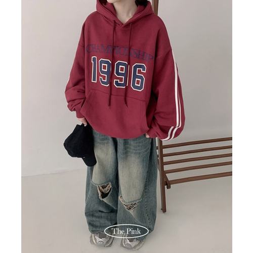 아반 오버핏 프린팅 트랙 후드티