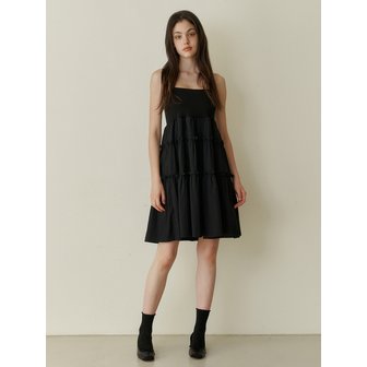 카인더베이비 Cancan shirring mini dress - black