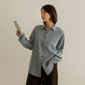 휘연 깅엄체크 자수 남방