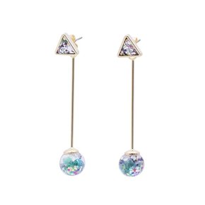 Longstick Snowball Drop Earrings-Triangle