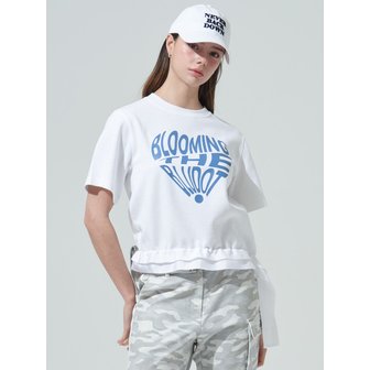 BLUDOT 하트 그래픽 테이프 포인트 티셔츠_WH