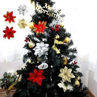  크리스마스 장식 소품 카페 인테리어조화 트리 나무 반짝이 꽃장식