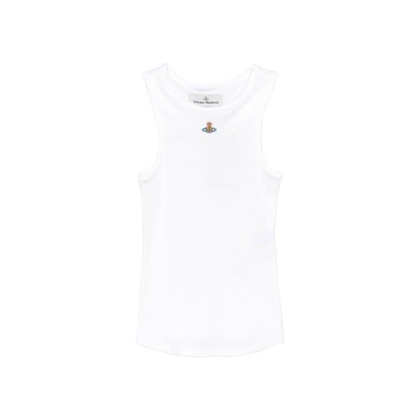 26SS 비비안웨스트우드 민소매 티셔츠 3G01003Z J009C A401 WHITE DOM