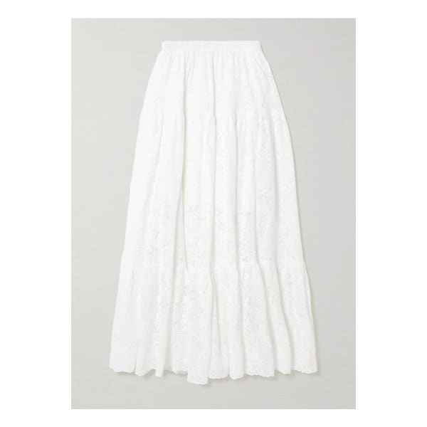 티어드 코튼 레이스 미디 스커트 아이보리 1647597359029875