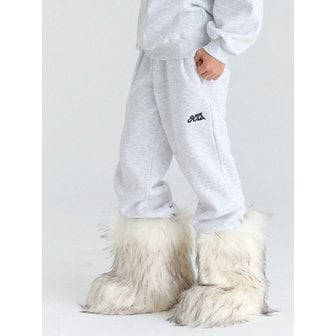 오실롯주니어 E06 기모 미니로고 조거팬츠(라이트그레이)