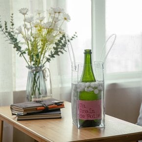PVC 투명 칠링백 와인 보냉 칠러 아이스 쿨러 피크닉 가방 캠핑 쿨링백 꽃 샴페인