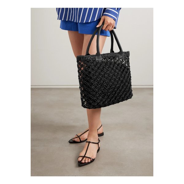 가죽 트리밍 스트로 토트 블랙 46376663162851005