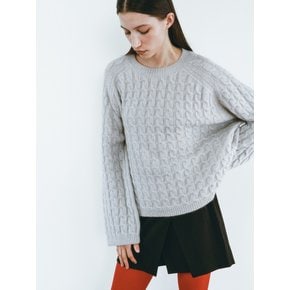 CASHMERE BLENDED CABLE KNIT TOP [4COLORS]