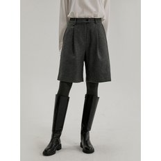 Wool Pintuck Bermuda Pants_2color