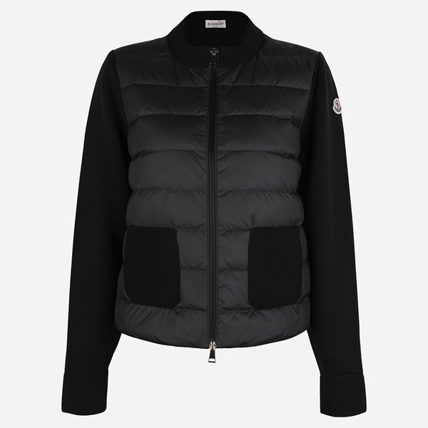 [시흥점] [몽클레어]5F 9B00036 M1131 999 여성 로고 패치 패딩 울 집업 가디건 블랙