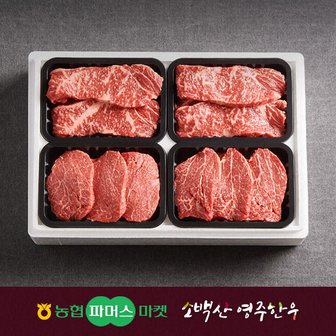 작심밀도 [냉장/1+][농협영주한우]프리미엄 정성드림 구이세트5호 (안심x2/채끝x2) / 2.4kg