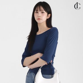 데일리 7부 라운드넥 쫀쫀 슬림핏 이너 티셔츠 LATO017