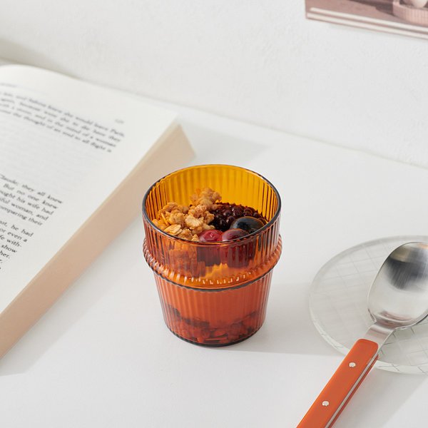 라인 스태킹 내열 유리잔 140ml 엠버 J70N901332500