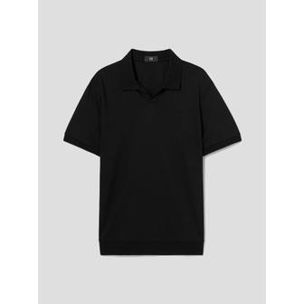 갤럭시(GALAXY) [GX BLACK] 에센셜 하프 폴로넥 티셔츠  블랙 (GA4342O025)