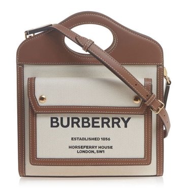 버버리 여성 미니 투톤 캔버스 레더 포켓백 8039361 LL MN POCKET BAG LL6 A1395