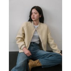 Curly Wool Blouson - Beige