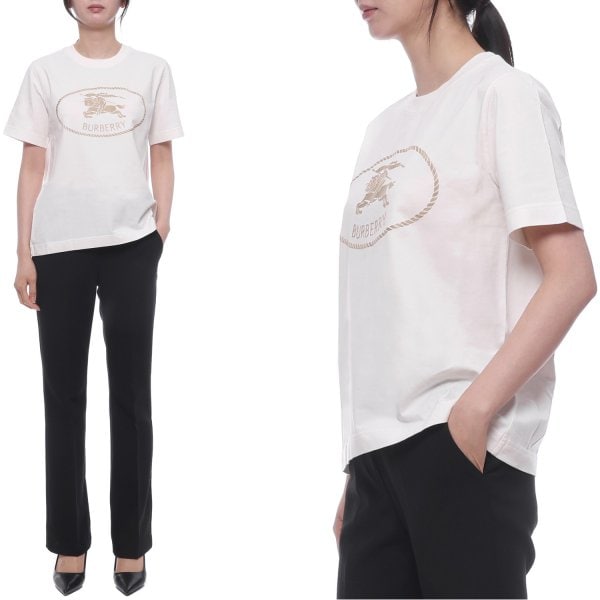 [부산점] 26SS 여성 EKD 자수 반팔티셔츠 (8109817 CHALK 26S)