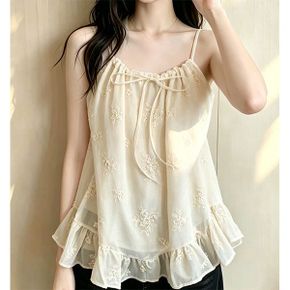 꽃자수패턴 끈나시 블라우스 6A1446_P425131077